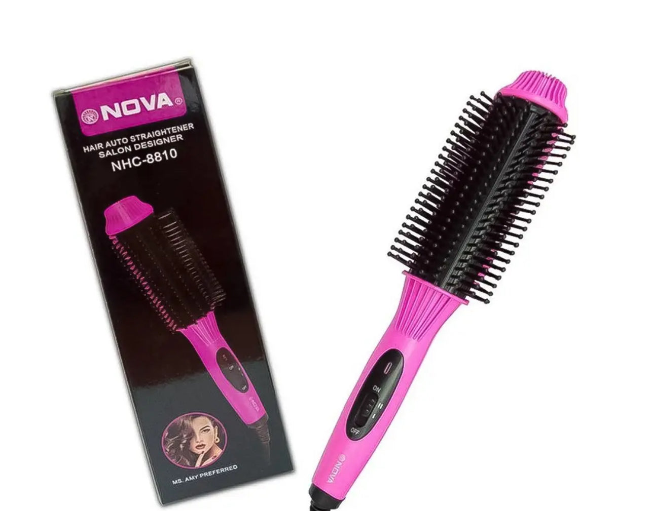 Cepillo Eléctrico Alisador Nova, NHC-8810- Luce un cabello de salón en minutos!